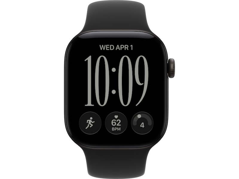 Apple Watch Series 12 GPS 42 mm svart aluminium, svart Sportband - S/M, bild 4