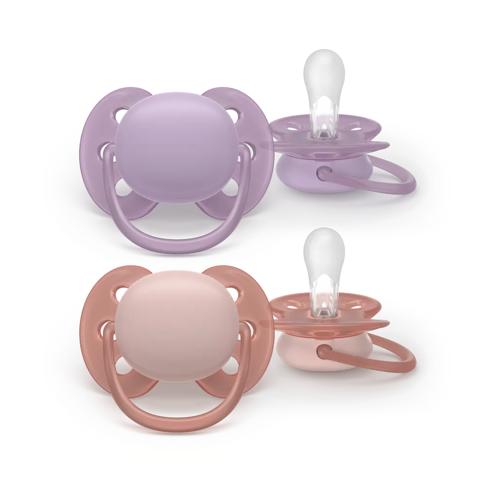 Philips Avent Ultra Soft napp, 6–18 m, 2-pack, lila och rosa, bild 2