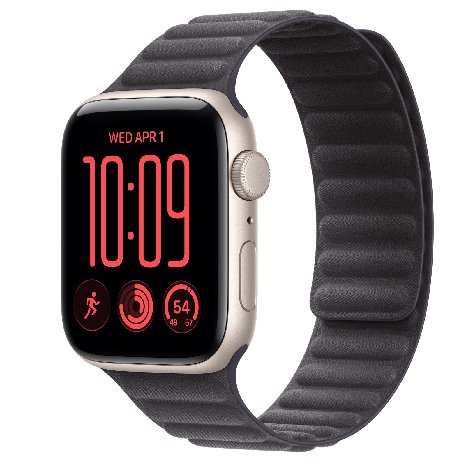Apple Watch SE 3 (GPS) • Aluminiumboett stjärnglans, 44 mm • Magnetlänk midnatt