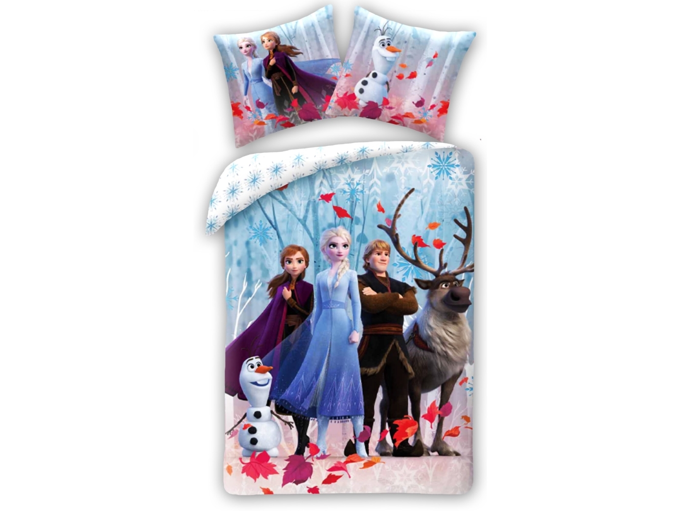 Disney Frost sängkläder med Elsa, Anna, Kristoffer, Olaf & Sven