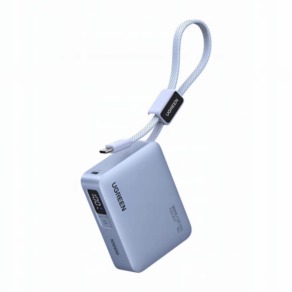 UGREEN PB584 33W Powerbank 10000mAh med USB-C kabel – Blå