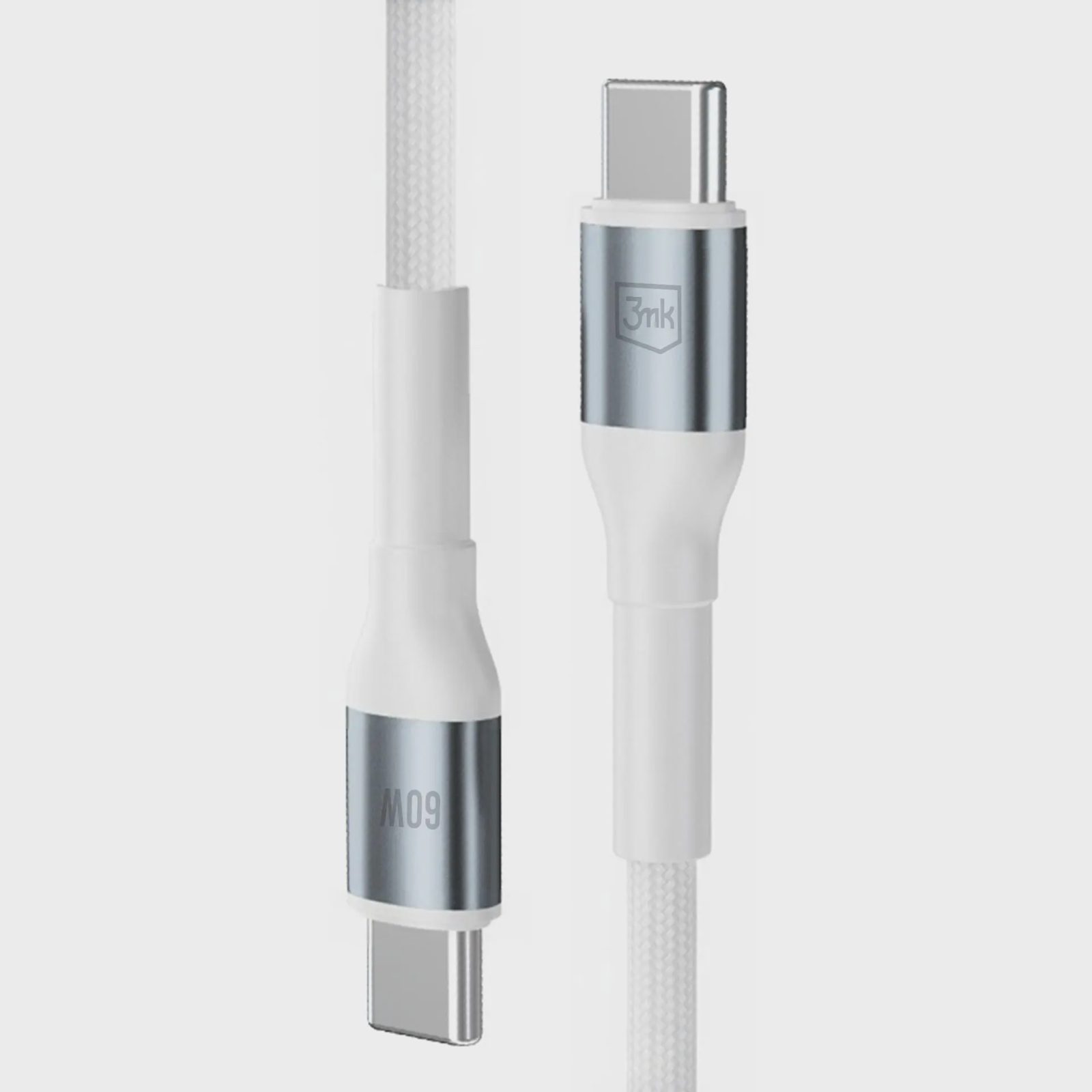 3mk Hyper Cable 3mk Hyper Cable N-SERIES USB-C / USB-C 1m 20V/3A 60W / vit, bild 3