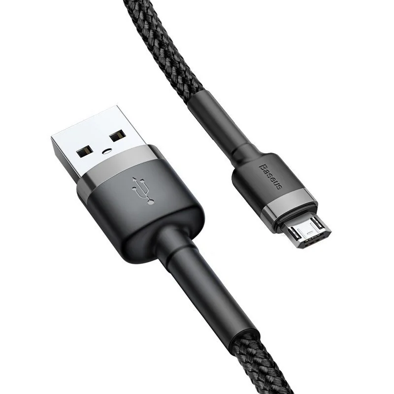 Baseus Cafule USB-A till Micro-USB Kabel 2.4A 1m - Svart / Grå, bild 3