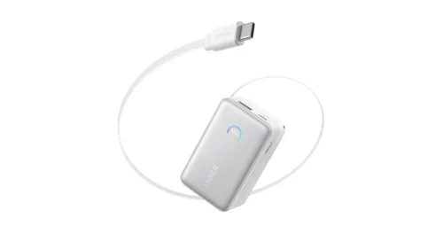 Anker Nano Powerbank 10000 mAh, 45W med inbyggd USB-C Kabel Vit, bild 4