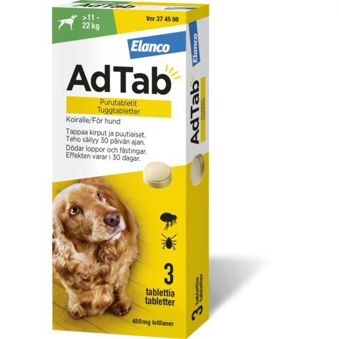 AdTab 450 mg tuggtabletter för hund (>11-22 kg) 3 st