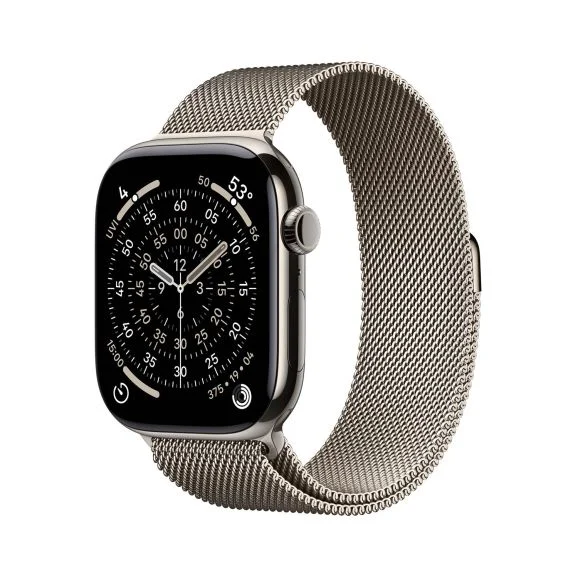 Apple Watch Series 11 GPS + Cellular 46mm Naturlig Titanboett med Naturlig Milanesisk loop - M/L, bild 4