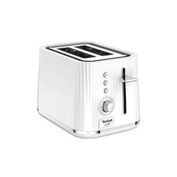 Tefal Loft TT7611, 2 skivor, Krom, Vit, Knappar, Rotations-