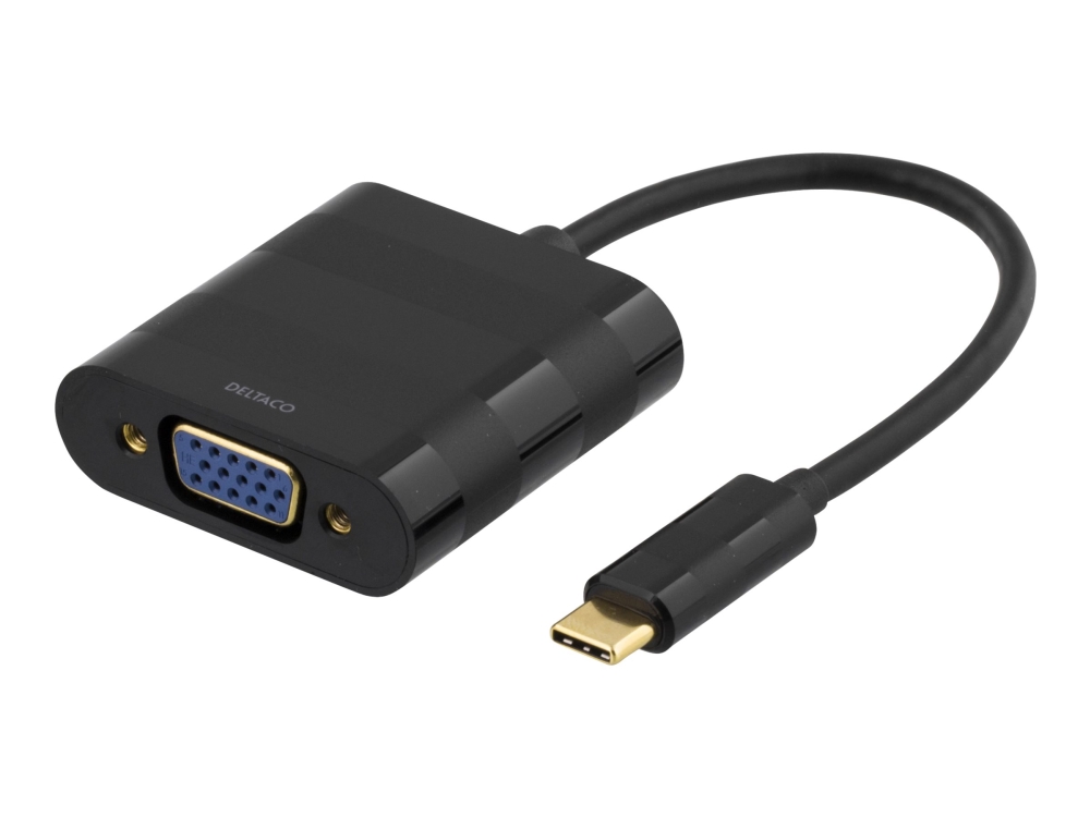 DELTACO USB 3.1 Adapter C ha till VGA hona Svart