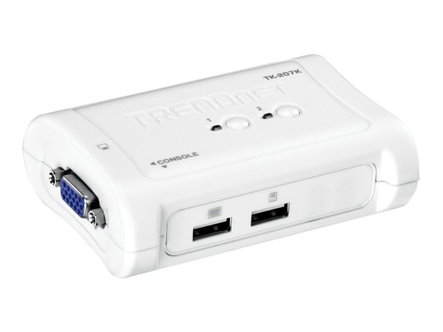 TRENDnet TK 207K - Omkopplare för tangentbord/video/mus - 2 x KVM port(s) - 1 lokal användare - skrivbordsmodell