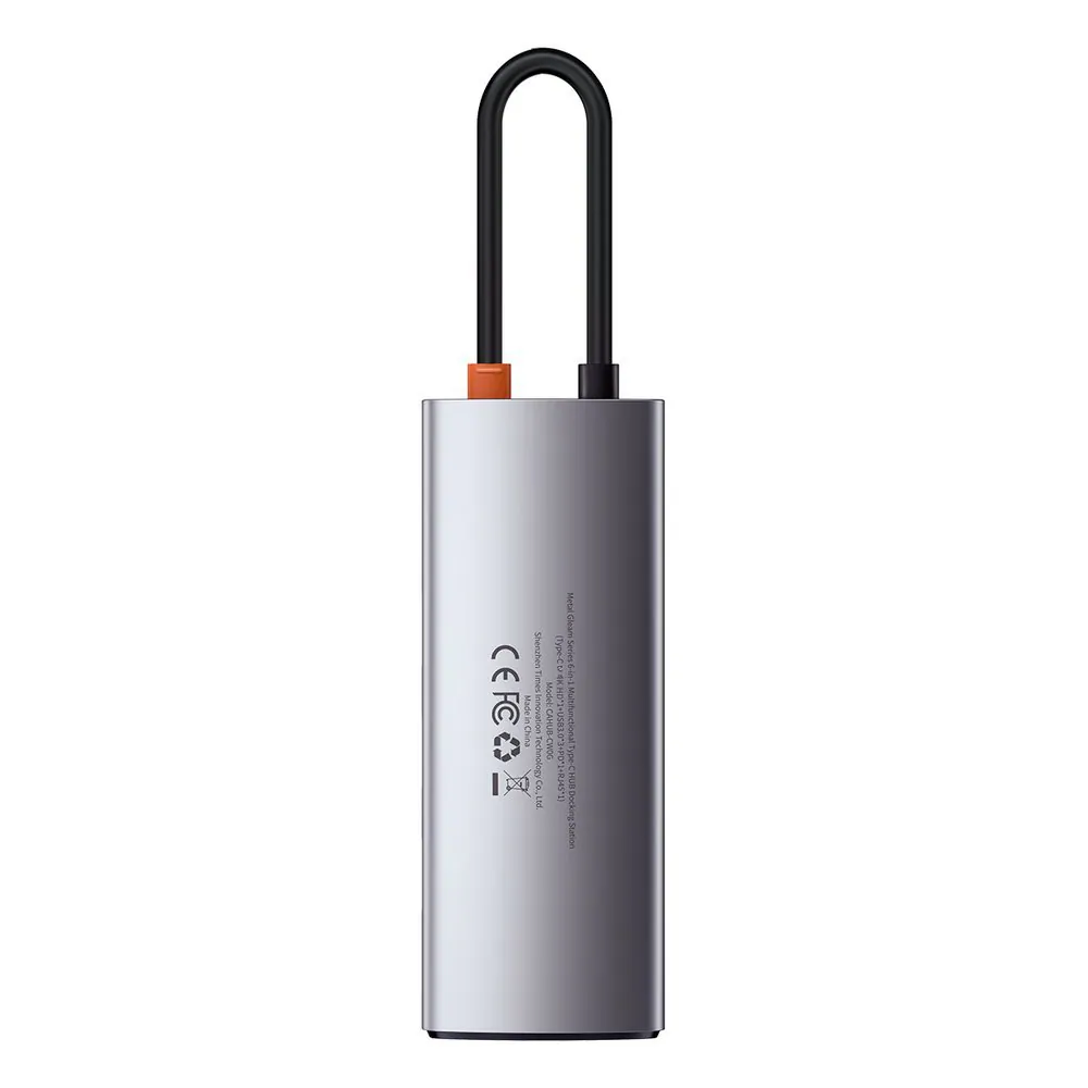 Baseus Metal Gleam, USB 3.2 Gen 1 (3.1 Gen 1) Type-C, 100 W, Grå, 4K Ultra HD, 60 hz, HDMI, USB 2.0, USB 3.2 Gen 1 (3.1 Gen 1) Type-A, USB 3.2 Gen 1 (3.1 Gen 1) Type-C, bild 3