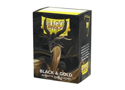 Sleeves Dragon Shield Matte Dual - 63 x 88 mm Black & Gold