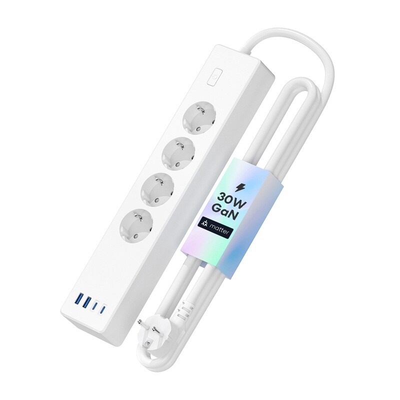 Meross MSP844(EU) smart grenuttag för snabb laddning, 4 uttag + 2x USB-A + 2x USB-C (Matter), bild 3