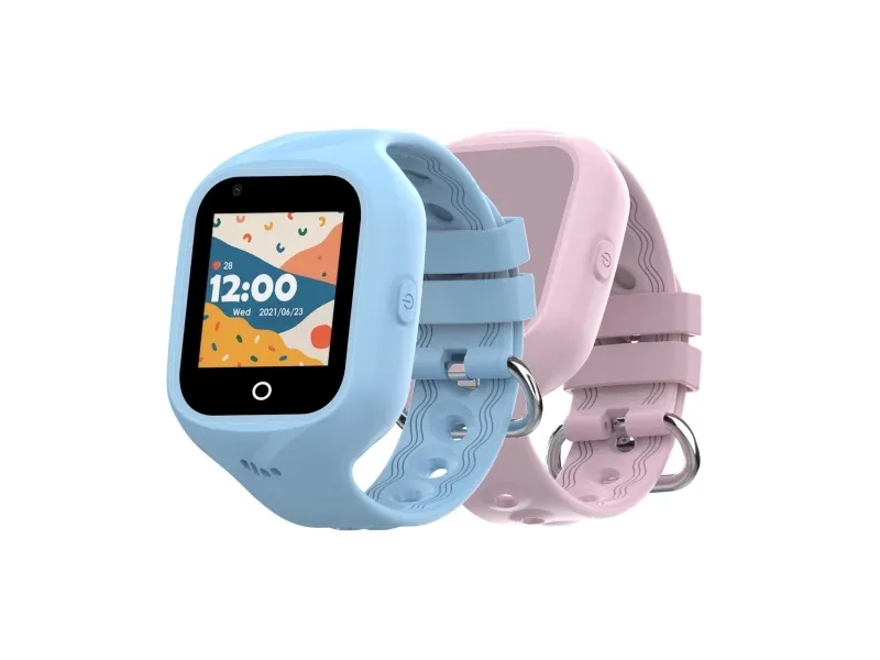 Celly KIDSWATCH4G barnsmartklocka 4G 1,4 pekskärm GPS, blått + rosa armband