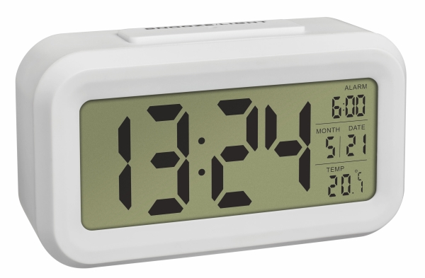 TFA-Dostmann 60.2018.02, Digital väckarklocka, Rektangel, Vit, Plast, 0 - 50 ° C, °C