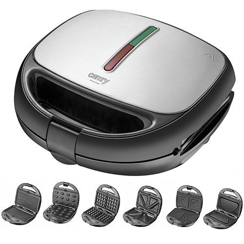 Camry CR 3057 smörgåsgrill 6-i-1 1200 W, svart/silver