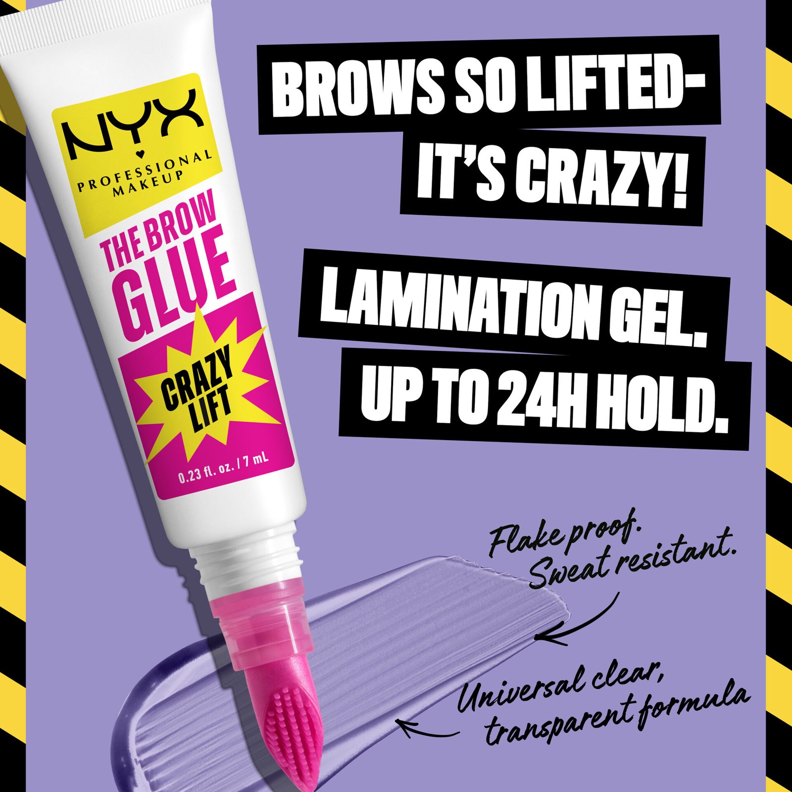NYX PROFESSIONAL MAKEUP The Brow Glue Crazy Lift 01 Transparent Lamination Gel 01 Transparent, bild 3