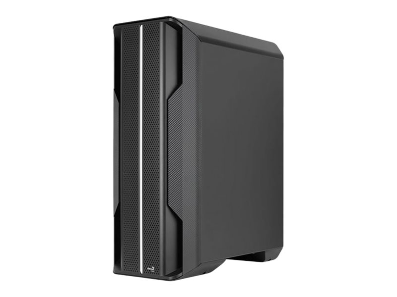 AeroCool Splinter Duo - Mid tower - ATX - genomskinlig sidopanel (härdat glas) - svart - USB/ljud