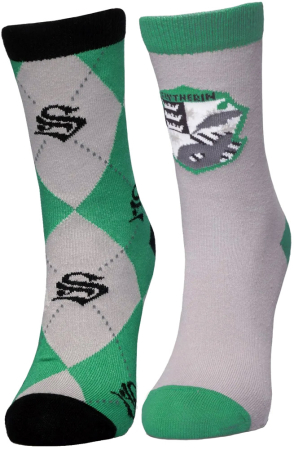 Harry Potter Slytherin Kids Crew Socks 2-Pack (Storlek 35-38)