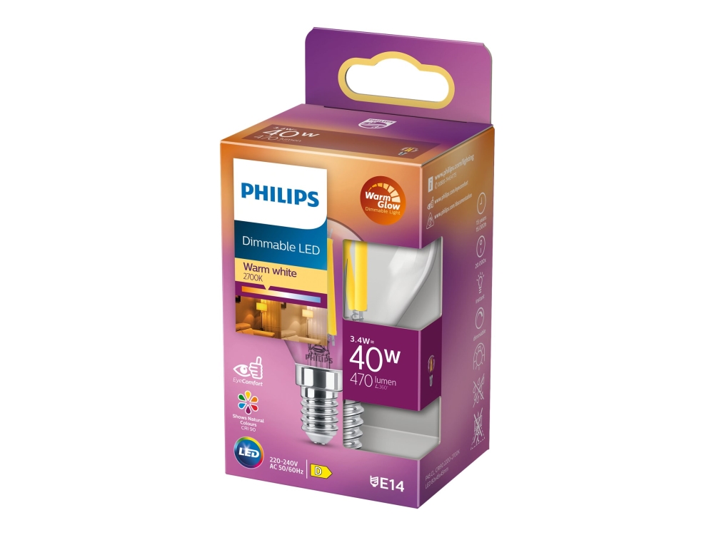 Philips Dimbar LED-Kronljuslampa 40W E14 - Varmvitt ljus