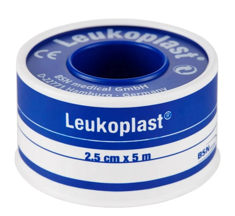 Leukoplast, vattenfast häfta vid stomi, 5 m x 2,5 cm, tryckspole, 1 styck