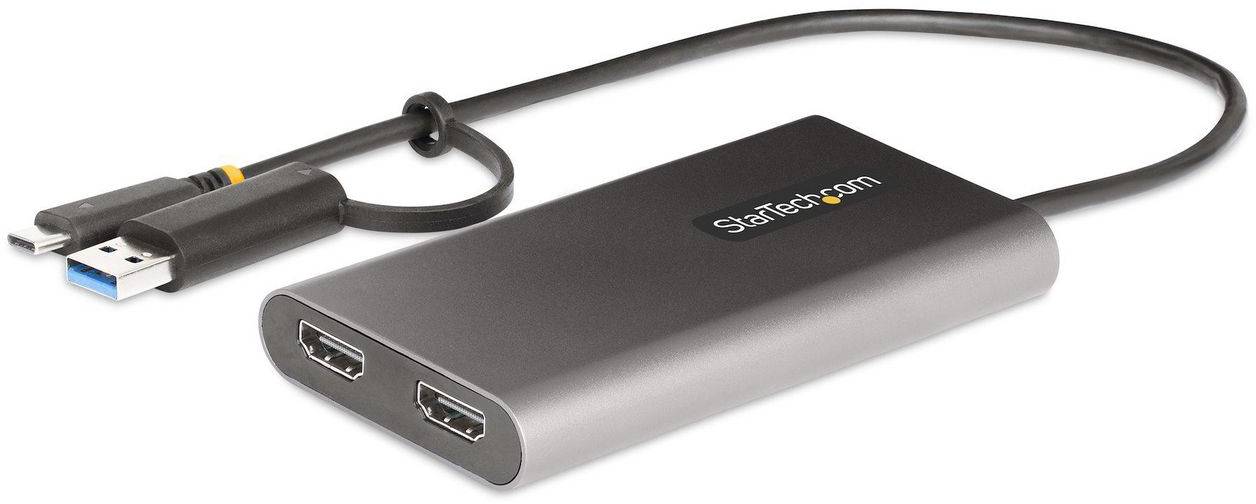 StarTech 109B-USBC-HDMI - USB-C/A till 2xHDMI 60Hz adapter, bild 4