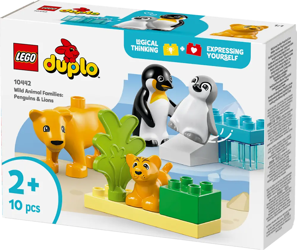 LEGO DUPLO Town Vilda djurfamiljer: Pingviner och lejon 10442