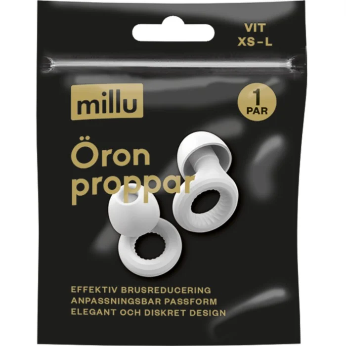 Millu Öronproppar Diskret Vit, 1 par