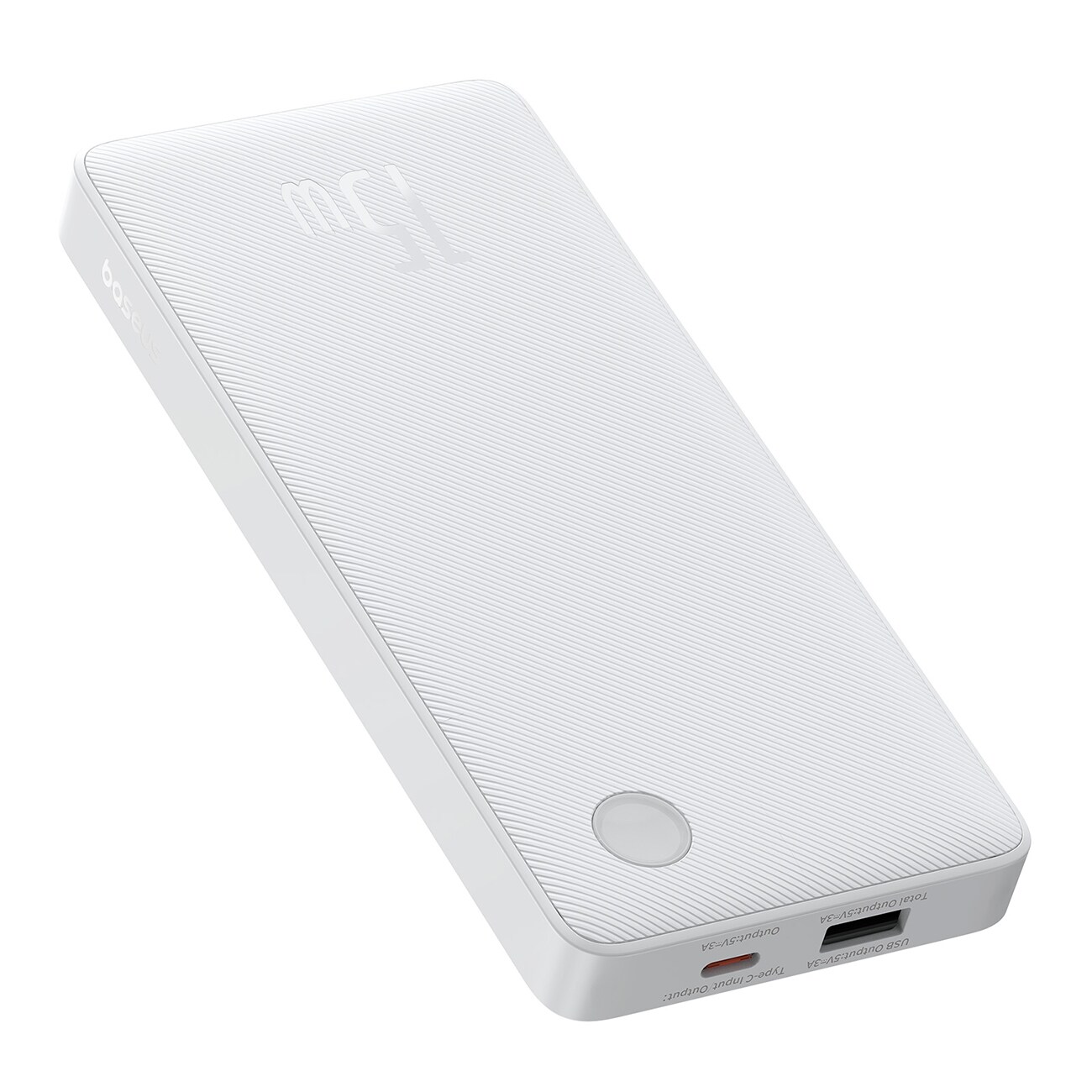 Baseus Airpow Lite 10 000 mAh 15 W powerbank med Baseus Simple USB-A–USB-C-kabel (30 cm) – vit, bild 2