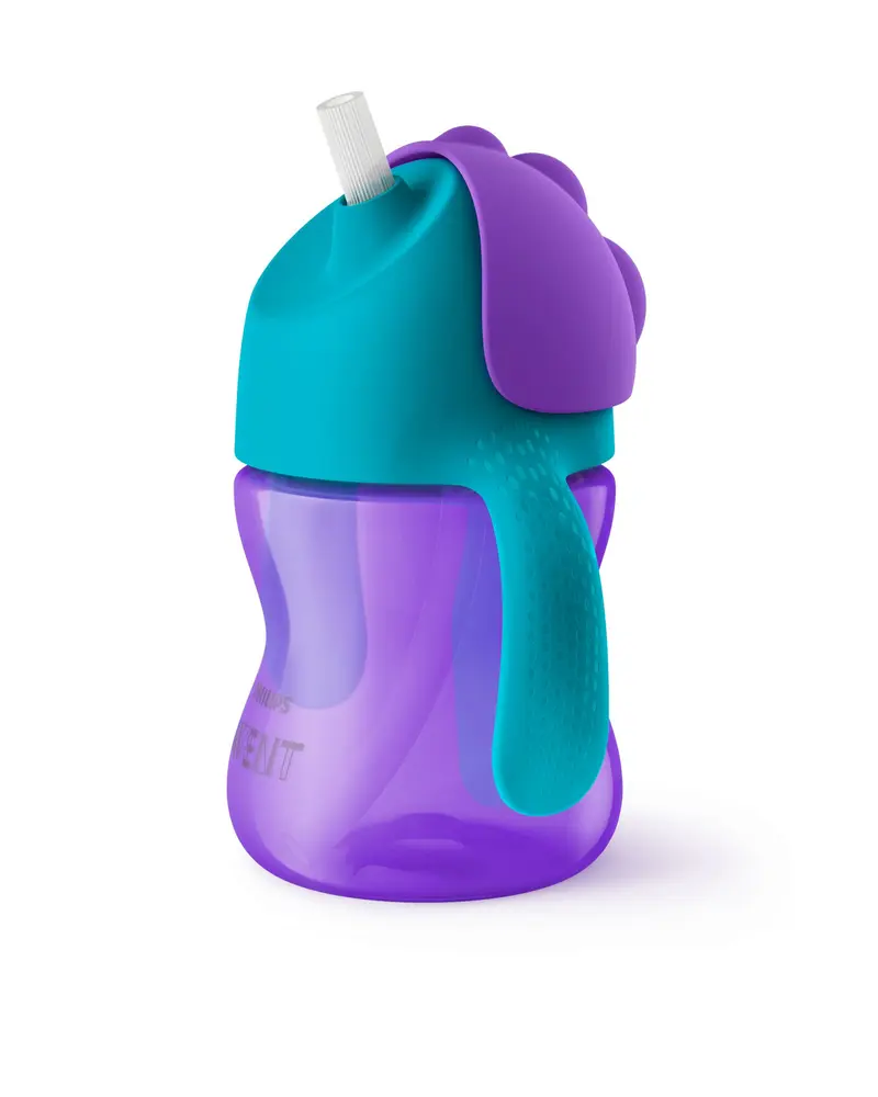 Philips Avent Sugrörsmugg Bendy Lila & Turkos 200 ml, bild 2