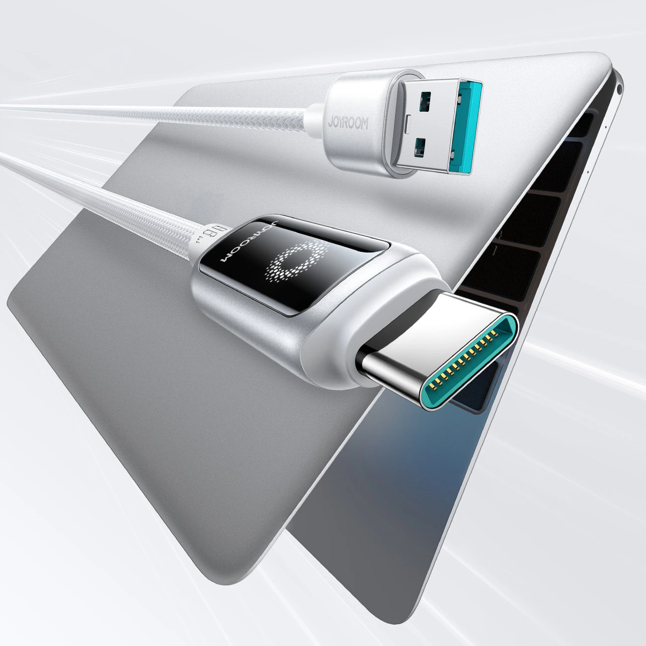 Joyroom USB-A till USB-C snabbladdningskabel 66W, 1,2m - Vit, bild 3