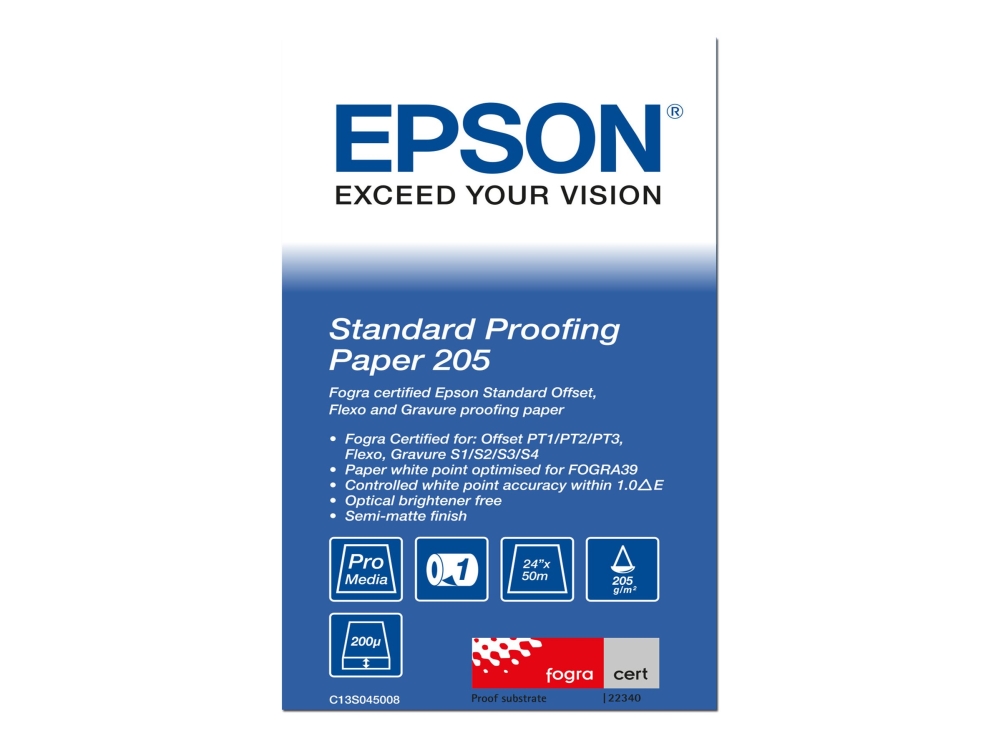 Epson Proofing Paper Standard - Rulle A1 (61,0 cm x 50 m) 1 rulle (rullar) korrekturpapper - för SureColor SC-P10000, P20000, P6000, P7000, P7500, P8000, P9000, P9500, T3200, T5200, T7200