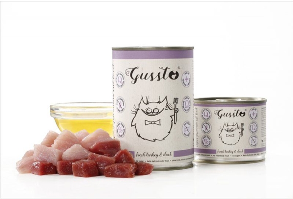 GUSSTO kattmat våtfoder i burk Fresh Turkey Duck 400 g