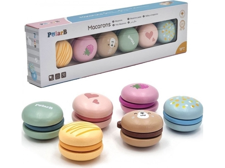 Viga Toys Viga PolarB Träkakor Kakor Konditori Set Macarons