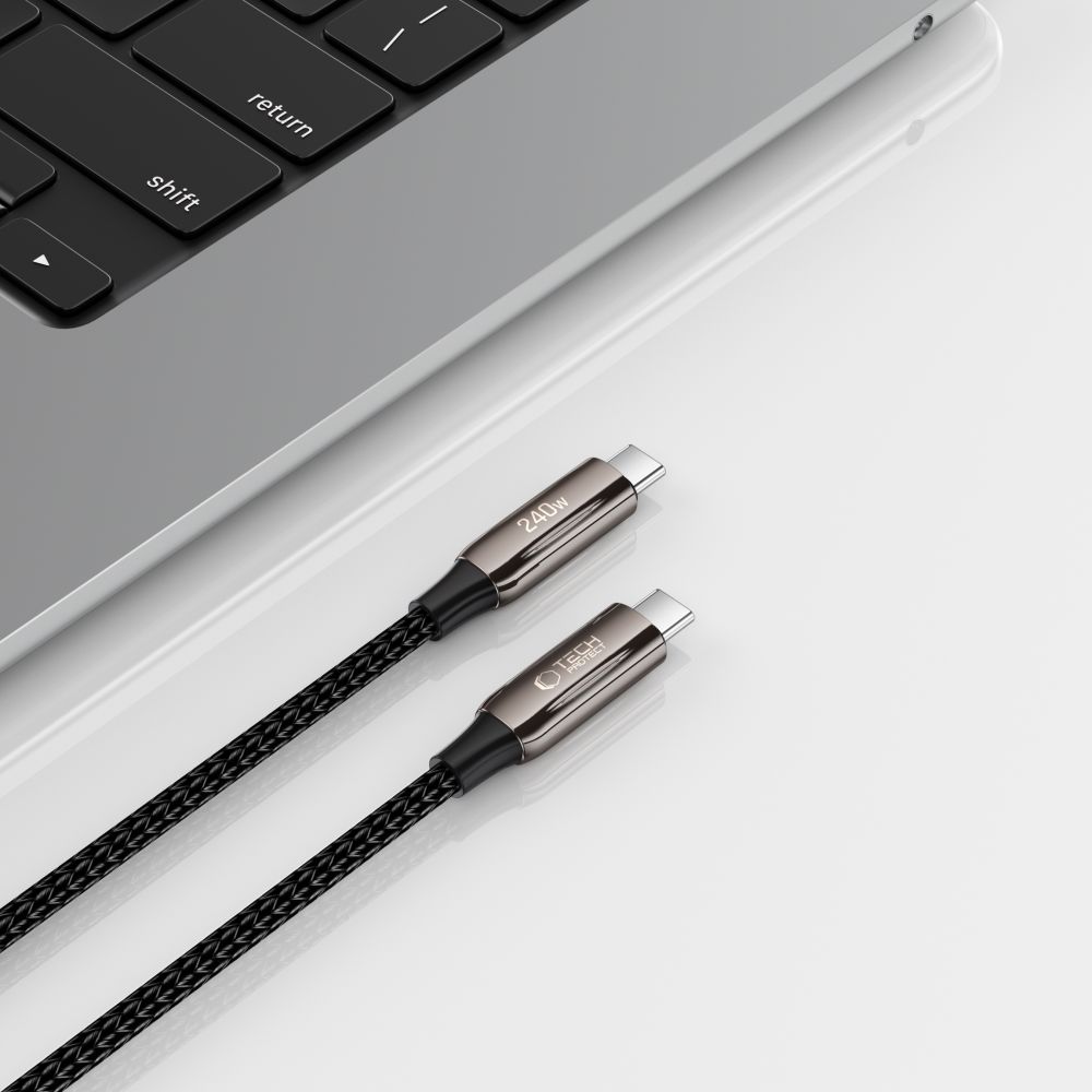 Tech-Protect UB10T Ultraboost USB-C PD240W/QC4.0-kabel 100 cm - Svart, bild 4