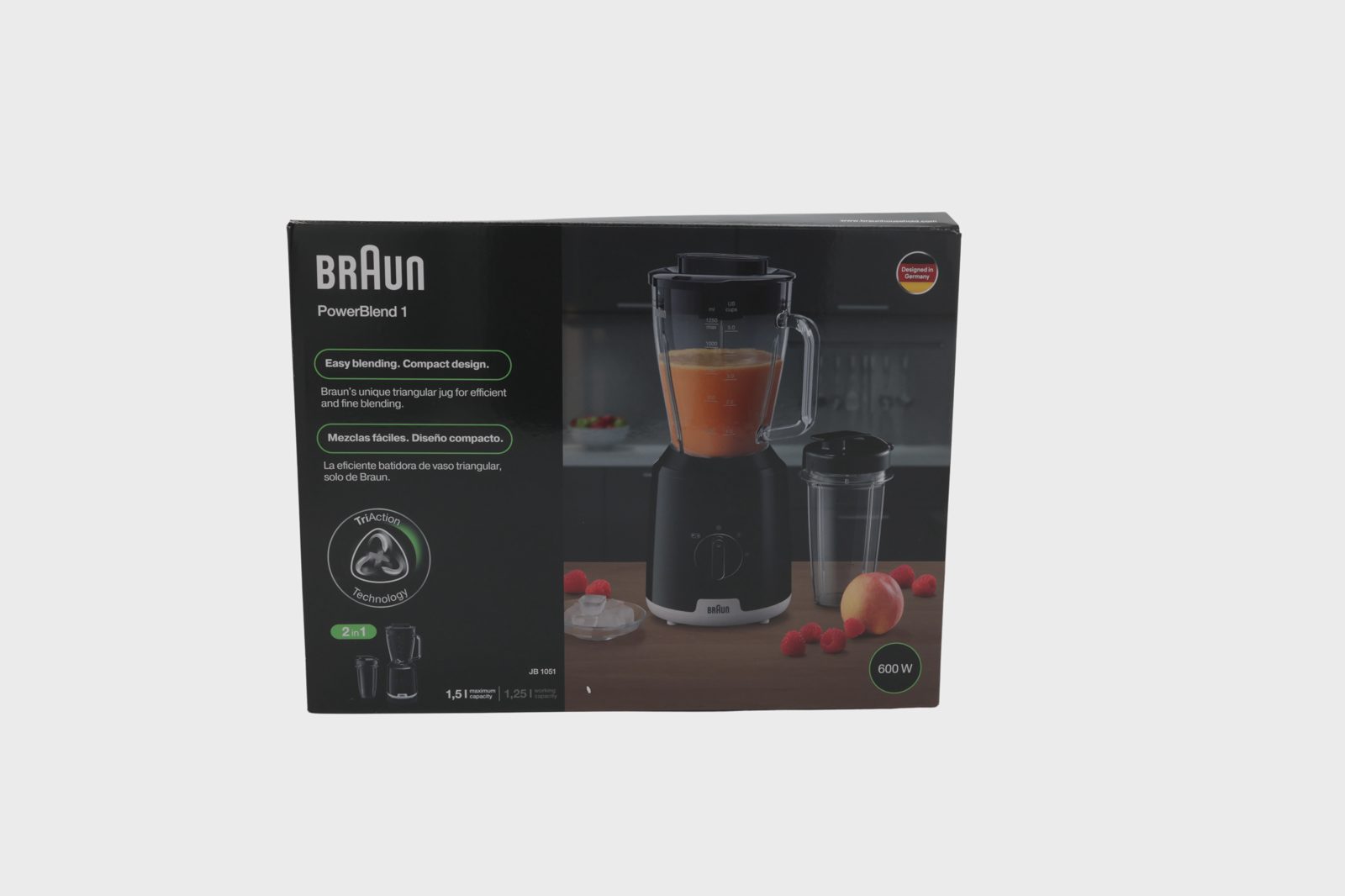 Braun JB1051, Bänkmixer, 1,25 l, Pulsfunktion, Iskrossning, 0,9 m, 600 W, bild 4