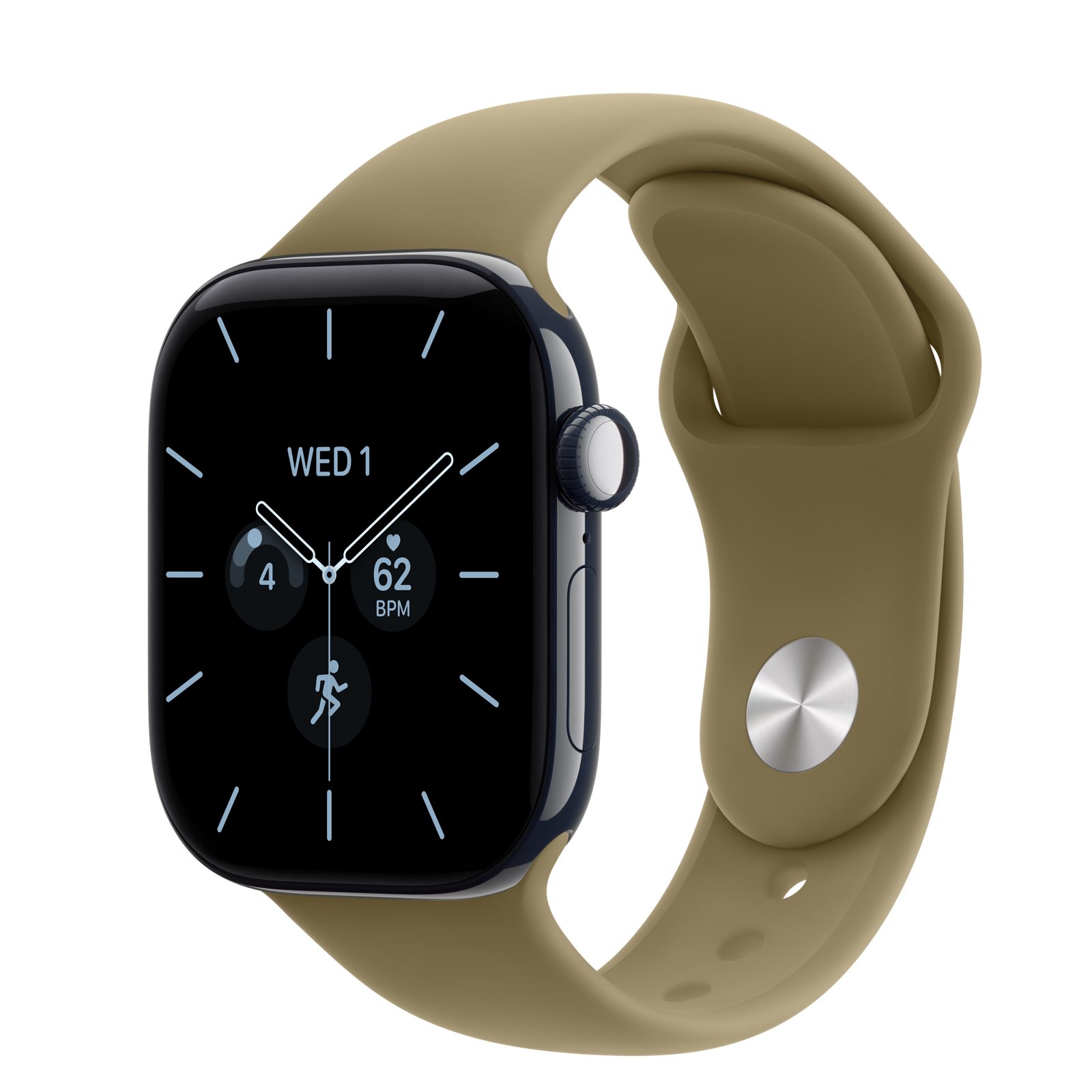 Apple Watch Series 12 (GPS + Cellular) • Keramikboett nattblå, 42 mm • Sportband oliv