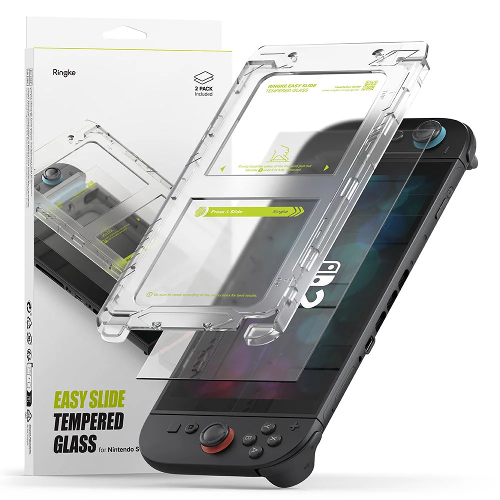 Ringke härdat glas Easy Slide till Nintendo Switch 2 Clear [2-PACK]