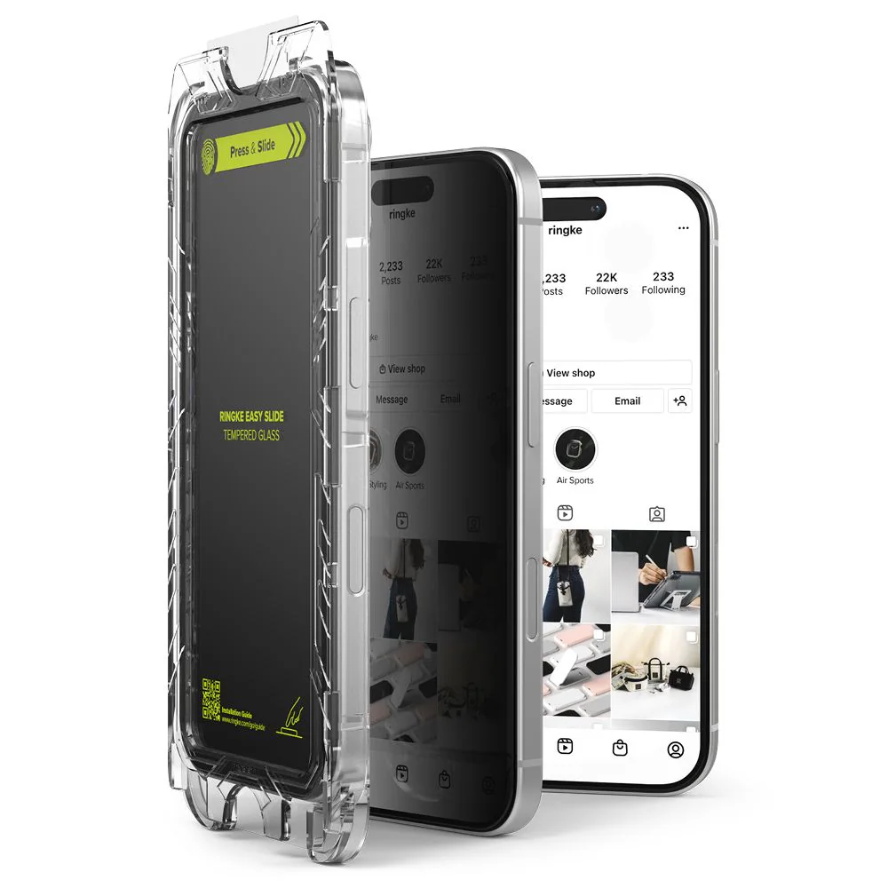 Ringke Easy Slide Privacy Glass 2-pack för iPhone 16 Pro, bild 2