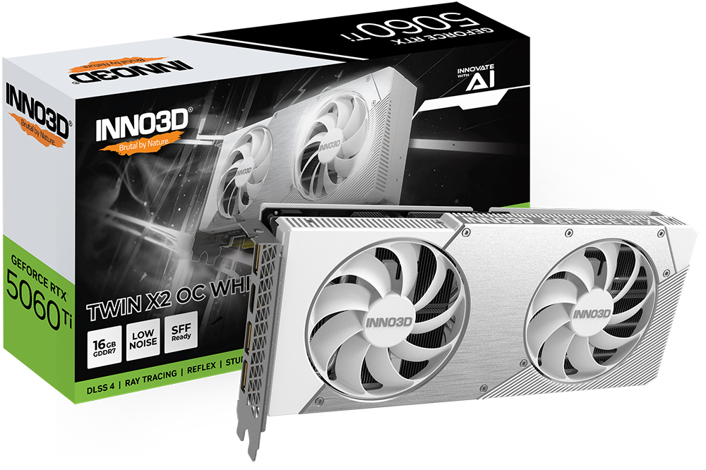 INNO3D GeForce RTX 5060 Ti 16GB Twin X2 OC White, bild 3