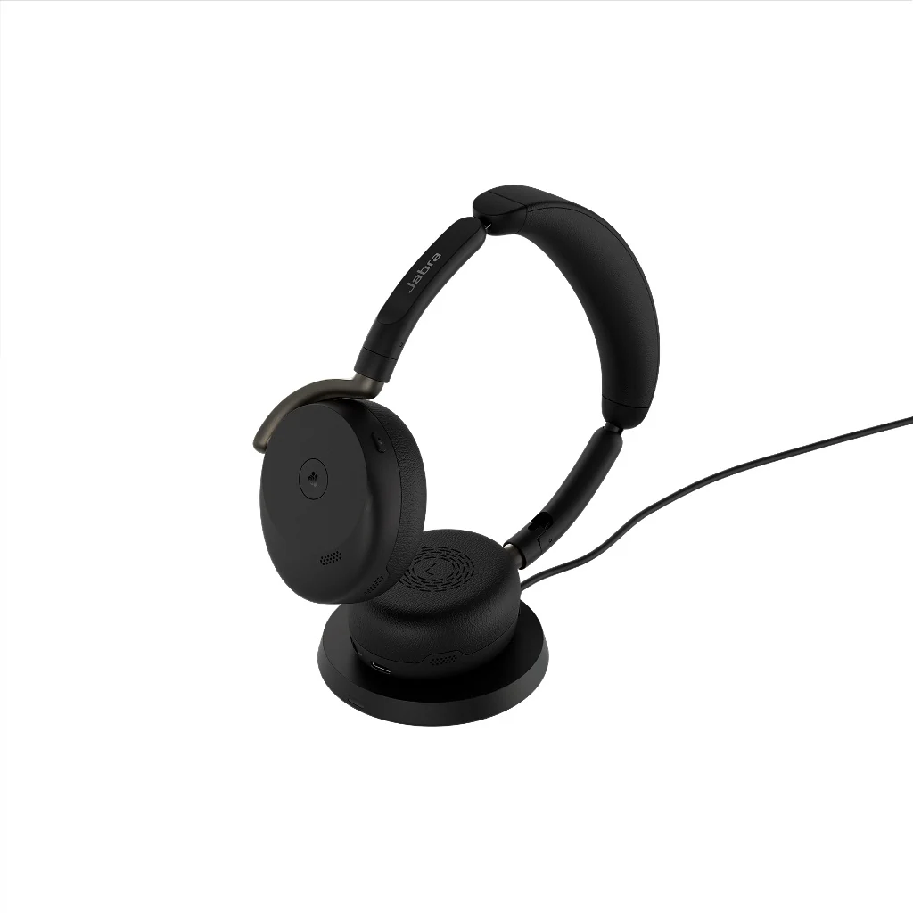Jabra Evolve3 65 Flex MS - Headset - på örat - Bluetooth - trådlös, kabelansluten - aktiv brusradering - USB-A via Bluetooth-adapter, USB-C - svart - Certifierad för Microsoft-teams, Zoomcertifierad, Works With Google Meet, MFi-certifierad