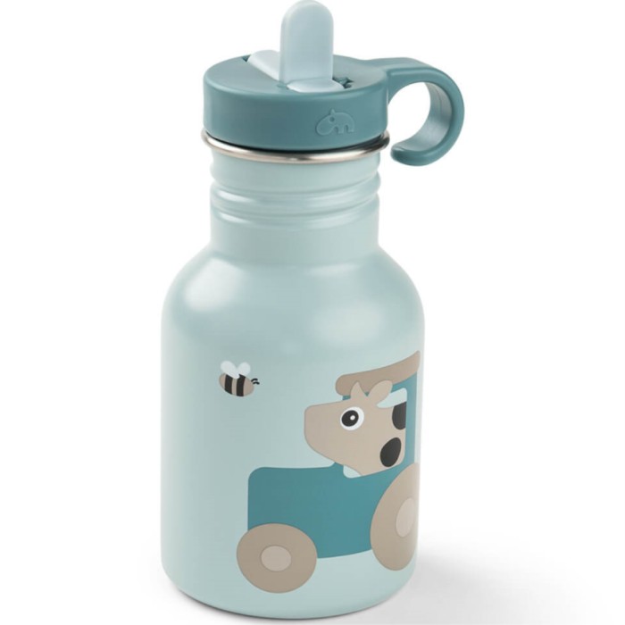 Done by Deer Metal Bottle Tiny Farm Blue 350 ml