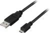 USB 2.0-kabel A ha till Micro B ha, 1 meter - Svart