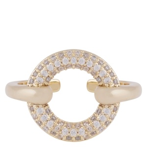 Snö Of Sweden Liz Crystal Circle Ring Gold Clear Large