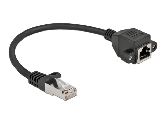 Delock Nätverksförlängningskabel S/FTP RJ45-hane till RJ45-uttag Cat.6A 25cm