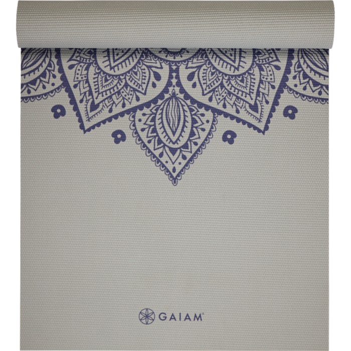 Gaiam Sustained Grey Sundial Flower Yoga Mat 5 mm Classic Printed, bild 2