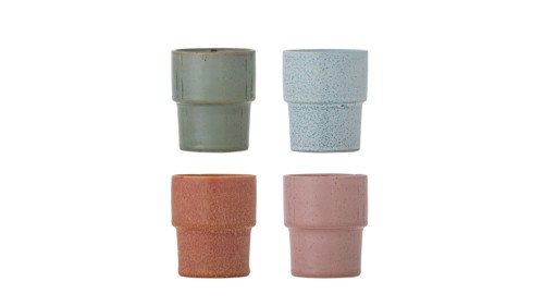 Bloomingville – Ewan kopp – rosa – set om 4 – stengods, bild 3