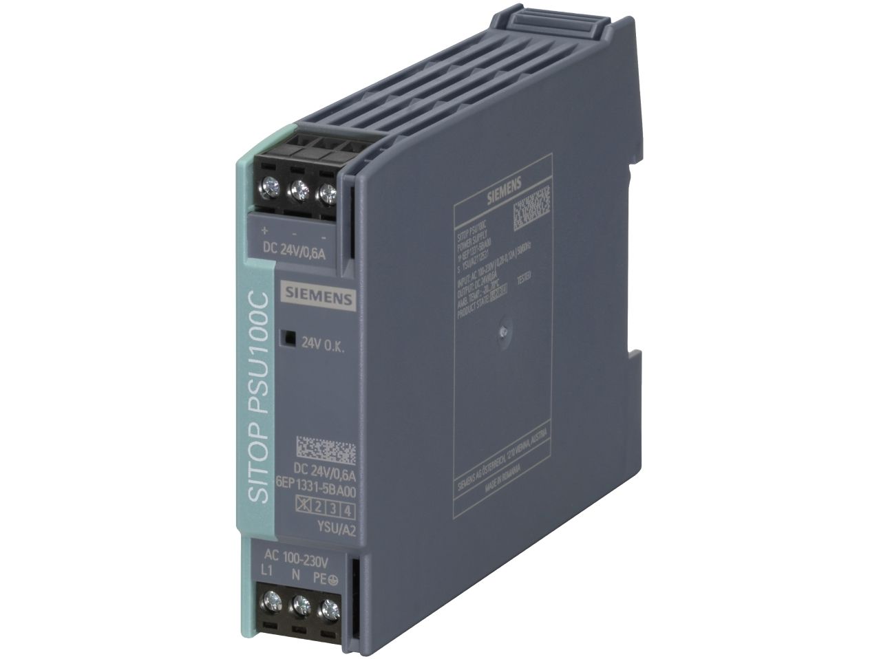 Siemens 6EP1331-5BA00, inomhus, IP20, Multifärg, CE, RoHS, REACH, 22,5 mm, 80 mm
