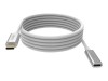 Förlängningskabel VISION, USB-C ha till USB-C ho, USB 3.1 Gen.1 10Gbps, 60W, 2 meter - Vit