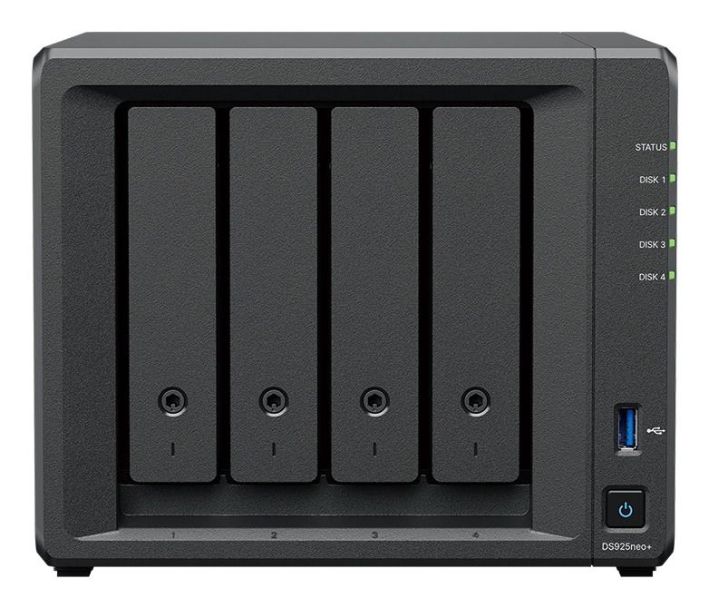 Synology DiskStation DS925NEO+, NAS, Kompakt, Ryzen Embedded, V1500B, 4 GB, DDR4