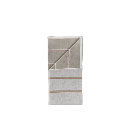 Zone Denmark – Bastuhandduk 140x70 Cm – Ljusgrå, Eukalyptus, Terrakotta